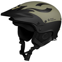 Sweet Rocker HC Kayaking Helmet With Max Protection Visor & Ear Padding Protection Woodland Olive