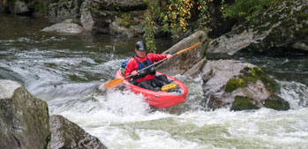 Gumotex Safari 330 Inflatable Whitewater Kayak On Moving Water