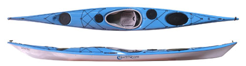 North Shore Atlantic Evolution Composite Sea Kayak Mazarine Blue/Aircraft Grey For Sale At Norfolk Canoes UK