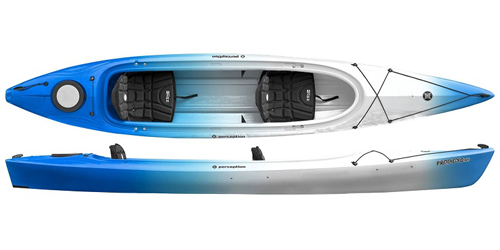 Perception Prodigy II 14.5 2 Person Sit Inside Touring Kayak With A Large Open Cockpit