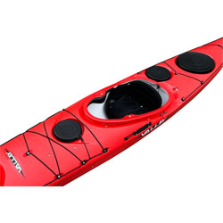 Valley Sirona RM Triple Layer Plastic Sea Kayak Ideal For Touring & Surf Skeg Slider Close Up For Sale At Norfolk Canoes UK
