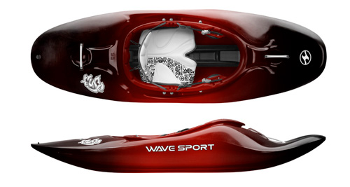 Wave Sport Fuse Kayaks WhiteOut Spec Seating System Black & Red Cherry Bomb