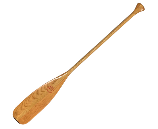 Quessy Beavertail Wooden Open Canoe Paddle Made From Cherry & Ash With A Resin Tip