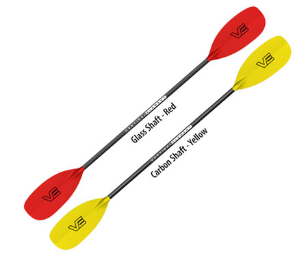 VE Glass Creeker Whitewater Paddle With Glass Shaft, Carbon Straight Shaft Or Carbon Crank Shaft From Norfolk Canoes UK