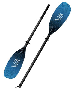 VE Glass Fara Carbon Split Shaft Adjustable Ferrule Touring Kayak Paddle Storm Blue/Black Norfolk Canoes UK