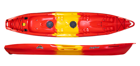 Lava Red Yellow Red Colour Feelfree Corona Sit On Top Family Holiday Kayak Norfolk Canoes