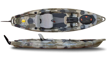 Feelfree Lure Stable Fishing Sit On Top Kayaks With Height Adjustable Seating System & On The Water Stand Up Casting Pad