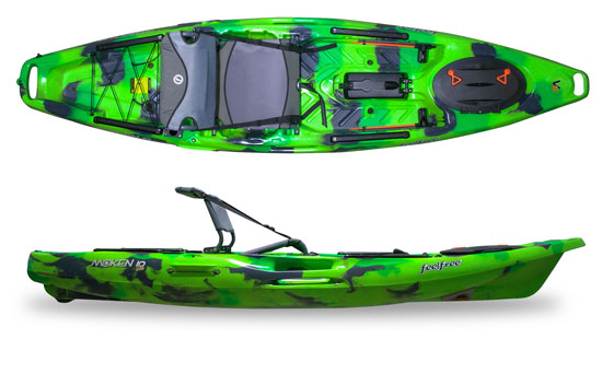 Feelfree Moken 10 Lite V2 A Short Stable Lighter weight Fishing Kayak With Metal Framed Seat