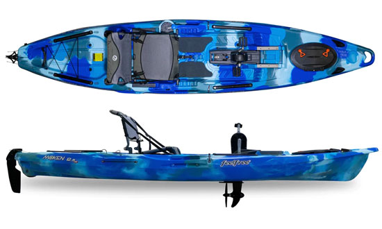 Feelfree Moken 12.5 V2 PDL Pedal Drive Fishing Sit On Top Kayak - Ocean Camo