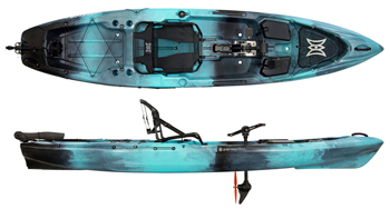 Perception Pescador Pilot 12 Pedal Drive Fishing Sit On Top Kayak With Comfortable Framed Seat Dapper