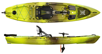 Perception Pescador Pilot 12 Propeller Pedal Drive Sit On Top Fishing Kayak Grasshopper
