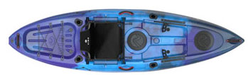 Vibe Kayaks Yellowfin 100 With Metal Framed Hero Seating System & Rudder Fishing Sit On Top Kayak Galaxy Purple