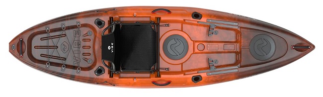 Vibe Kayaks Yellow Fin 100 With Hero Metal Framed Seat & Rudder Sit On Top Wildfire Orange