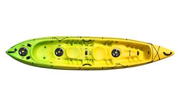 Viking Kayaks Tandem 2 Plus 1 Sit On Top Family Kayak Lime Yellow