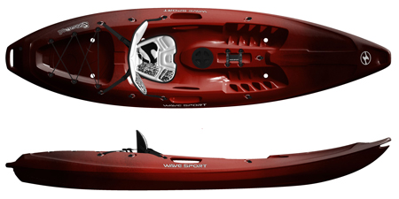 Wavesport Scooter X WhiteOut 1 Person Surf Sit On Top Kayak Cherry Bomb