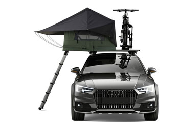 Thule Tepui Foothill Roof Tent Desgined To Allow Space For A Bike Carrier On YOur Roofrack As Well