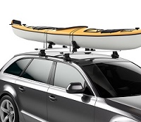 Thule DockGlide 896 Adjustable Carrier For Sliding A Kayak On A Car Roof Safely