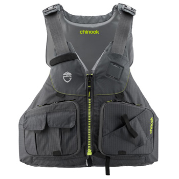 The superb NRS Chinook buoyancy aid for canoe and kayak fishing for sale in charcoal grey