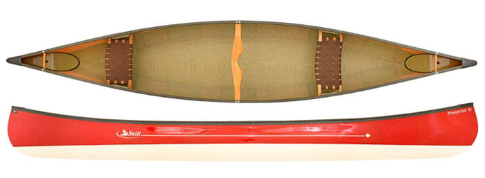 Swift Canoe Prospector 16 Lightweight Lamiante Expedition Kevlar, Carbon Fusion or Kevlar Fusion Open Canoes UK Supplier
