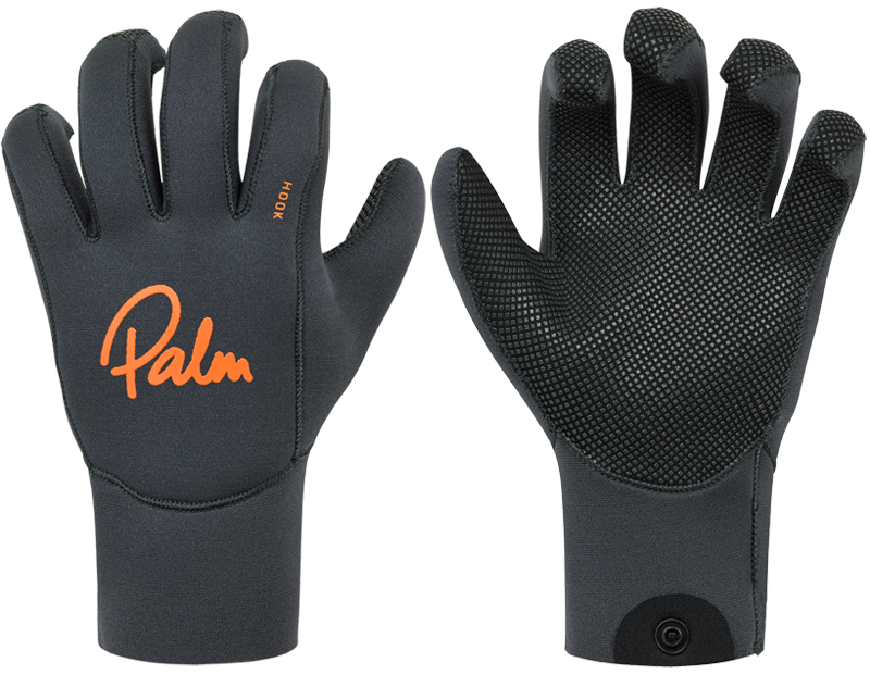 Throttle 2mm Neoprene Wetsuit Gloves Velcro Adjustable Wrist Closure Palm Kayak or Kayaking Jet Grey