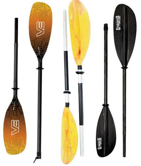 Split Emergency Kayaking Paddles For Spares Blades When Toruing, Sea Or Whitewater Paddling