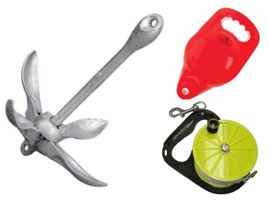 Anchors and anchoring equipment for kayak fishing