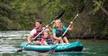 A family enjoying the Sevylor Alameda premium inflatable kayak