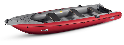 The Gumotex Ruby XL Inflatable Canoe With Outboard Motor Transom Motor Mount At The Rear