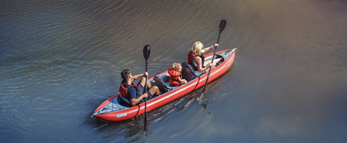 On The Water In The Guomtex Thaya Performance Inflatable Kayak With The Family