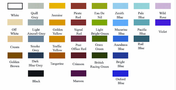 The Selection of NorthShore Composite Colours thta are avaliable