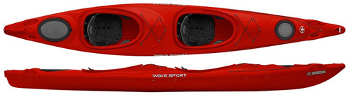 Wavesport Horizon Tandem Touring Kayak Individual Cockpits Red