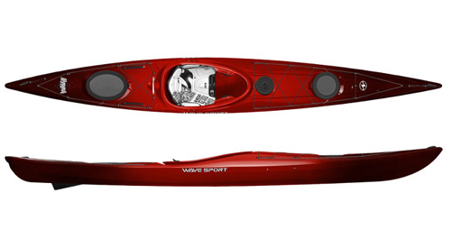 The Wave Sport Hydra Playful Touring & Sea Surf Plastic Kayak Cherry Bomb