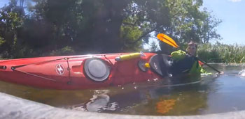 WaveSport Hydra Touring Kayak Playing On The Flat River Waters