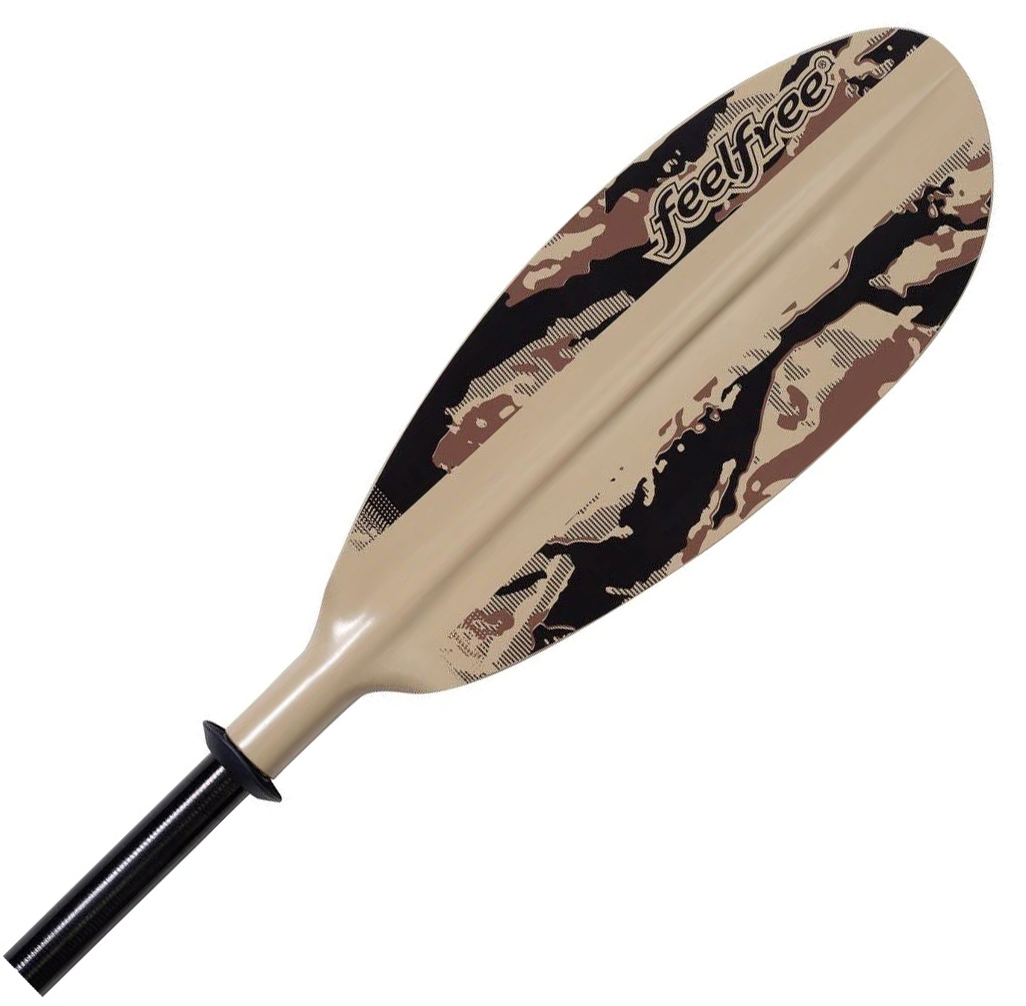 FeelFree Camo Angler Fibreglass Shafted 2 Part Kayak Paddle Long Length 240cm