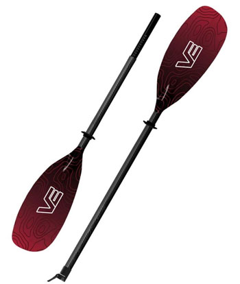 VE Glass Fara Touring Paddle With Adjustable Split Shaft Lava Red/Black From Norfolk Canoes UK