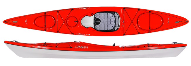 Delta Kayaks 12.10 Lightweight, Easy To Move And Use Recreational Touring Sit Inside Kayak Cherry Red