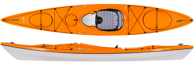 Delta Kayaks 12 S Lightweight, Touring Kayak For Smaller and Mid Size Paddlers Orange Sunset
