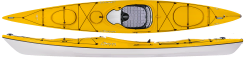 Delta Kayaks 14 Stable, Lightweight Tripping and Touring Sit In Kayak In Saffron Yellow For Sale UK