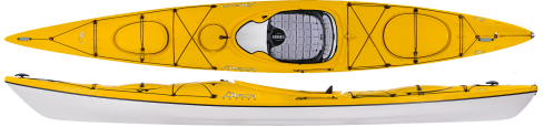 Delta Kayaks 14 Stable, Lightweight Tripping and Touring Sit In Kayak In Saffron Yellow For Sale UK
