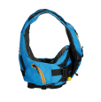 Astral Indus Whitewater Buoyancy Aid In Water Blue Colour, Side On View Showing Pockets And Adjustment.