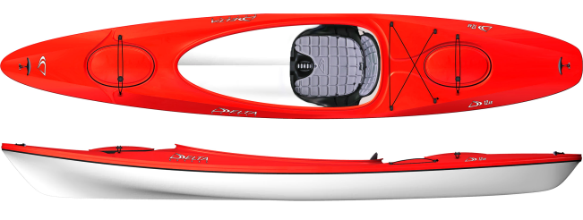 Delta Kayaks 12AR Cherry Red Lightweight Large Cockpit Touring Kayak For Sale At Norfolk Canoes 