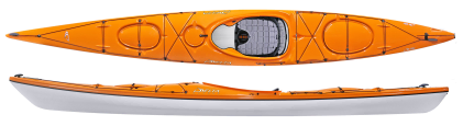 Delta Kayaks 15.5 GT Sunset Orange Lightweight, Touring Kayak For Large Paddlers
