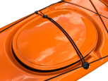 Delta Kayaks 12.10 Lightweight Touring Kayak Rear Oval Storage Hatch Secured Closed 