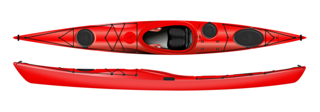 Design Kayaks Awesome Fast, Playful, Well Rockered Sea Kayak Green Lime With Blue Hatches For Sale At Norfolk Canoes UK