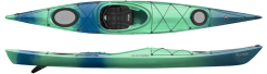 14/15ft Perception Expression Long Touring Sit Inside Kayak Perfect For River Touring In Blue/Green Mint Colour