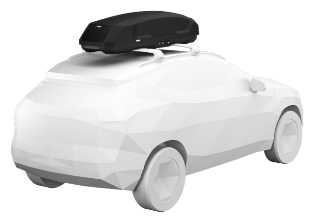 Side View Of The Thule Force 3 L Sport Roofbox For Sale At Norfolk Canoes