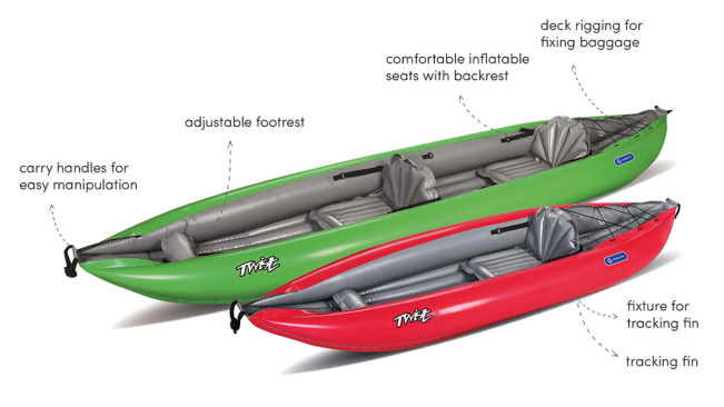 Gumotex Twist 2/1 Lightweight And Durable Single Or Tandem Inflatable Sit On Kayak