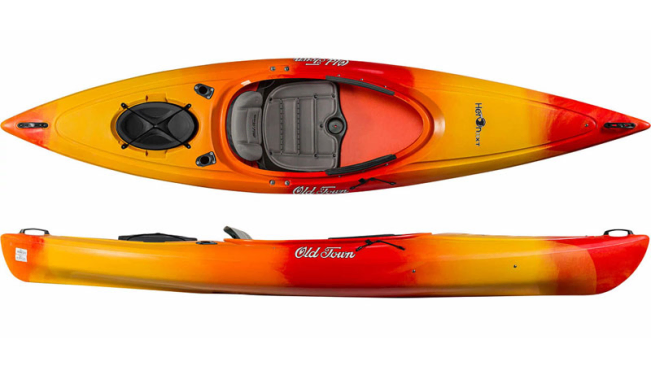 Old Town Heron 11 XT Lightweight Touring Kayak With A Big Cockpit & Comfortable Seating System For Sale At Norfolk Canoes UK