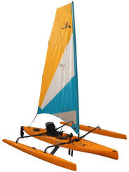 Hobie Adventure Island, sailing kayak for solo adventures, Papaya Orange