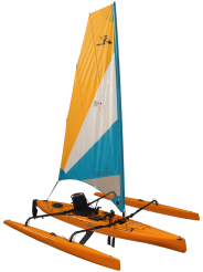 Hobie Adventure Island, sailing kayak for solo adventures, Papaya Orange